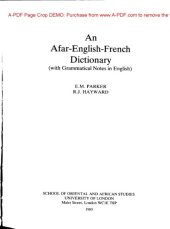 book An Afar-English-French dictionary