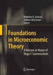 book Foundations in Microeconomic Theory: A Volume in Honor of Hugo F. Sonnenschein