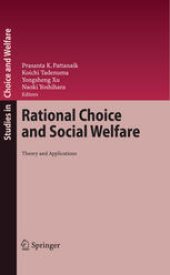 book Rational Choice and Social Welfare: Theory and Applications Essays in Honor of Kotaro Suzumura