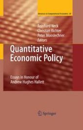 book Quantitative Economic Policy: Essays in Honour of Andrew Hughes Hallett