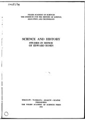 book Science and History. Studies in Honor of Edward Rosen