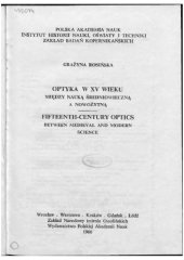 book Optyka w XV wieku. Między nauką średniowieczną a nowożytną