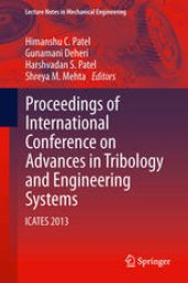 book Proceedings of International Conference on Advances in Tribology and Engineering Systems: ICATES 2013