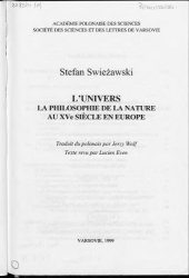 book L'unives. La philosophie de la nature au XVe siecle en Europe