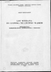 book List Witelona do Ludwika we Lwówku Śląskim. Problematyka teoriopoznawcza, kosmologiczna i medyczna