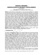 book DIGITAL DEFENSE:  VERIFICATION OF SECURITY INTELLIGENCE