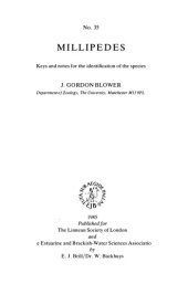 book Millipedes. Keys and notes for the identification of the species