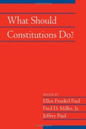 book What Should Constitutions Do?