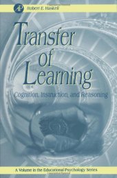 book Transfer of Learning: Cognition, Instruction, and Reasoning