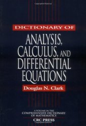 book Dictionary of Analysis, Calculus, and Differential Equations