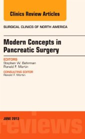 book Modern Concepts in Pancreatic Surgery, An Issue of Surgical Clinics, 1e