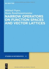 book Narrow Operators on Function Spaces and Vector Lattices