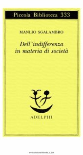 book Dell'indifferenza in materia di società