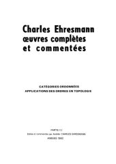 book Catégories ordonnées - Applications des ordres en topologie