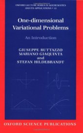 book One-dimensional Variational Problems: An Introduction