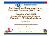 book Overview of ACI 318M Design of Prestressed Concrete Evaluation of Existing Structures