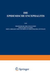 book Die Epidemische Encephalitis: Heft 30