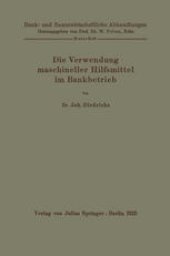 book Die Verwendung maschineller Hilfsmittel im Bankbetrieb