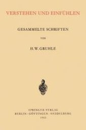 book Verstehen und Einfühlen: Gesammelte Schriften