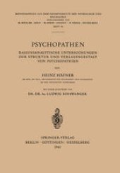 book Psychopathen: Daseinsanalytische Untersuchungen zur Struktur und Verlaufsgestalt von Psychopathien