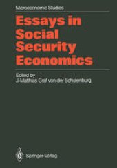 book Essays in Social Security Economics: Selected Papers of a Conference of the International Institute of Management, Wissenschaftszentrum Berlin