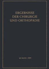 book Ergebnisse der Chirurgie und Orthopädie