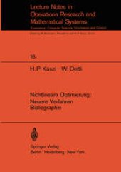 book Nichtlineare Optimierung: Neuere Verfahren Bibliographie