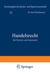 book Handelsrecht: Mit Wechsel- und Scheckrecht