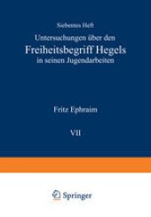 book Untersuchungen über den Freiheitsbegriff Hegels in Seinen Jugendarbeiten