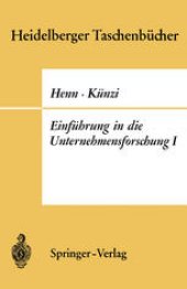 book Einführung in die Unternehmensforschung I