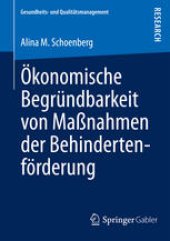 book Ökonomische Begründbarkeit von Maßnahmen der Behindertenförderung