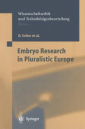 book Embryo Research in Pluralistic Europe