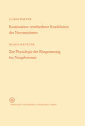 book Reanimation verschiedener Krankheiten des Nervensystems / Zur Physiologie der Blutgerinnung bei Neugeborenen