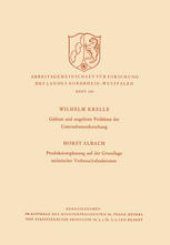 book Gelöste und ungelöste Probleme der Unternehmensforschung / Produktionsplanung auf der Grundlage technischer Verbrauchsfunktionen