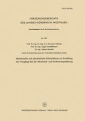 book Mechanische und physikalische Prüfverfahren zur Ermittlung der Vorgänge bei der Abschreck- und Verformungsalterung