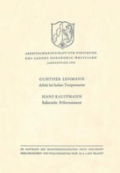 book Arbeit bei hohen Temperaturen. Italienische Frührenaissance