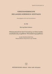 book Wärmeaustausch bei durch Anwendung von Sintermetallen verschiedenartig ausgeführten Wärmeübertragungsflächen