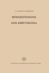 book Betriebsführung und Arbeitsmoral