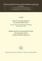 book Studien über den respiratorischen Totraum bei körperlicher Arbeit und bei künstlicher Beatmung