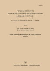 book Einige analytische Anwendungen der Zincke-Königschen Reaktion