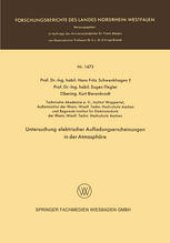 book Untersuchung elektrischer Aufladungserscheinungen in der Atmosphäre