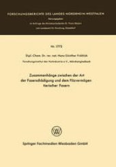 book Zusammenhänge zwischen der Art der Faserschädigung und dem Filzvermögen tierischer Fasern