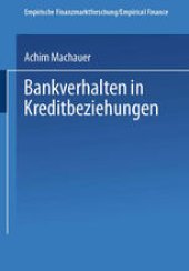 book Bankverhalten in Kreditbeziehungen