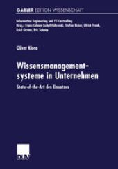 book Wissensmanagementsysteme in Unternehmen: State-of-the-Art des Einsatzes