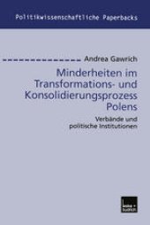 book Minderheiten im Transformations- und Konsolidierungsprozess Polens: Verbände und politische Institutionen