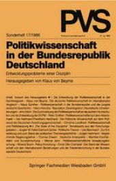 book Politikwissenschaft in der Bundesrepublik Deutschland: Entwicklungsprobleme einer Disziplin