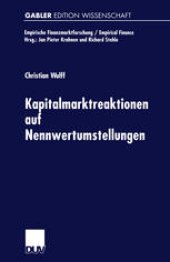 book Kapitalmarktreaktionen auf Nennwertumstellungen