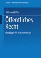 book Handbuch des Museumsrechts 7: Öffentliches Recht