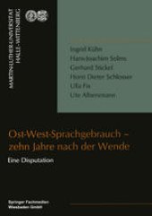 book Ost-West-Sprachgebrauch — zehn Jahre nach der Wende