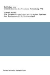 book Die Unterstützung des politischen Systems der Bundesrepublik Deutschland